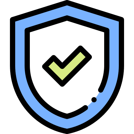 Blue shield with checkmark representing secure infrastructure